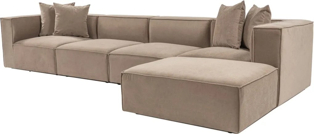 Rohová sedacia súprava Sora 430 cm cappucino pravá