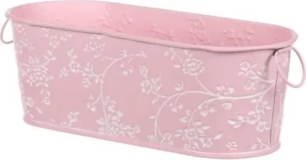 Obal na kvetináč ružový s bielymi ružami, 27,5 cm%