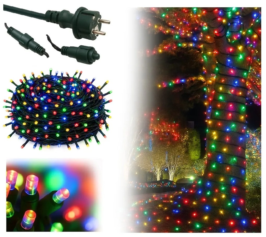 Vianočné svetielka vonkajšie FLASH multicolor 200 LED