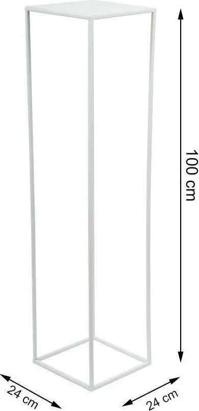 STOJAN NA KVETINÁČ SIMPLE 100X24X24 CM BIELA