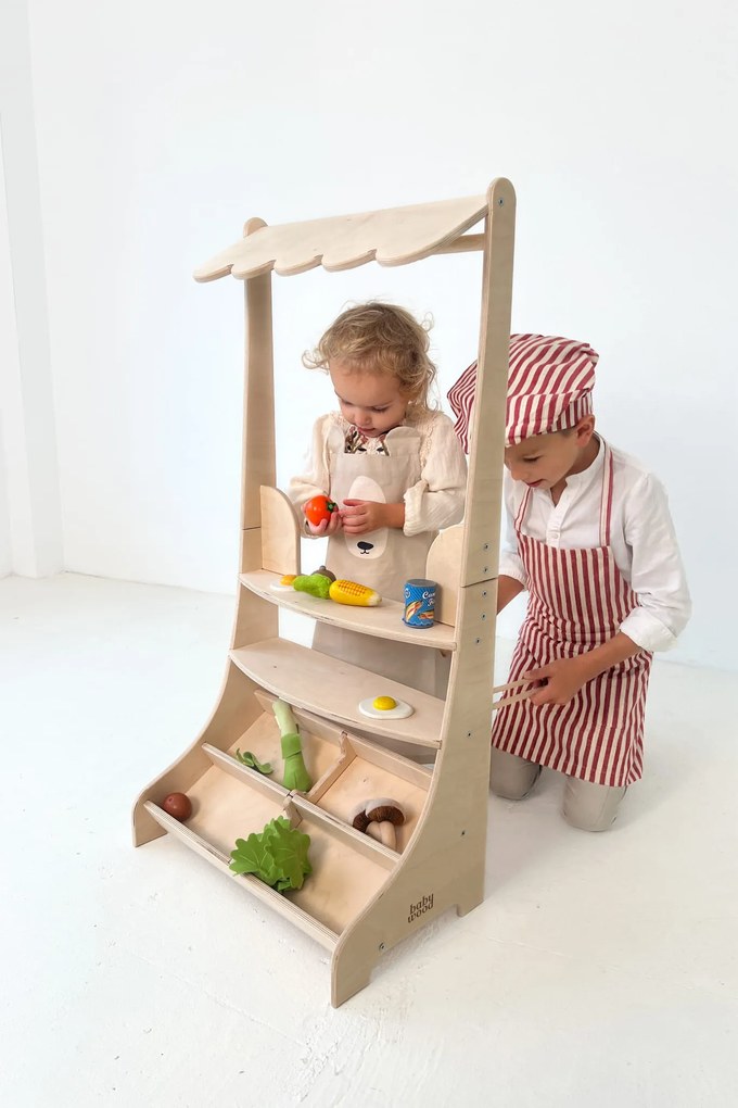 Drevený trhový stánok pre deti