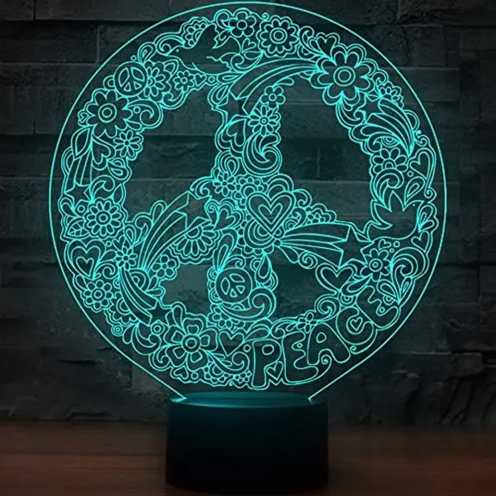 3Dmix 3DL-DFS002 – 3D LED nočná lampa - Hippies (Aroma)