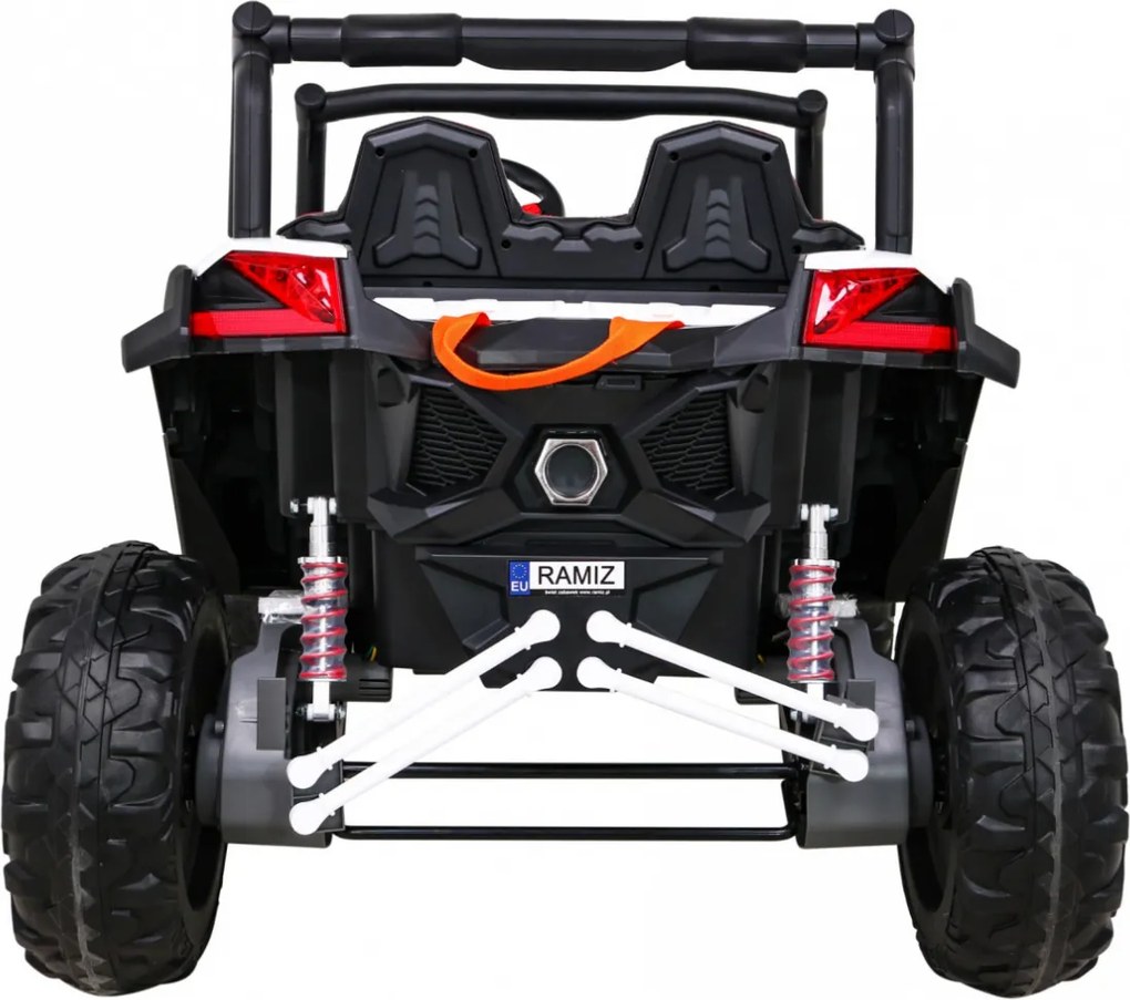 Ramiz Elektrická bugina UTV-MX pre deti biela + pohon 4x4 + diaľkové ovládanie + LED a audio + úložný priestor + EVA + pomalý štart