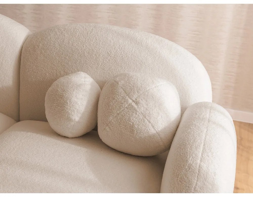 Svetlohnedá rohová pohovka z textílie buklé (pravý roh/s leňoškou) Orbit – Ropez