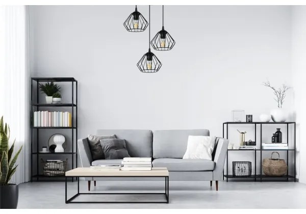 Luster na lanku CEED 3xE27/60W/230V čierna