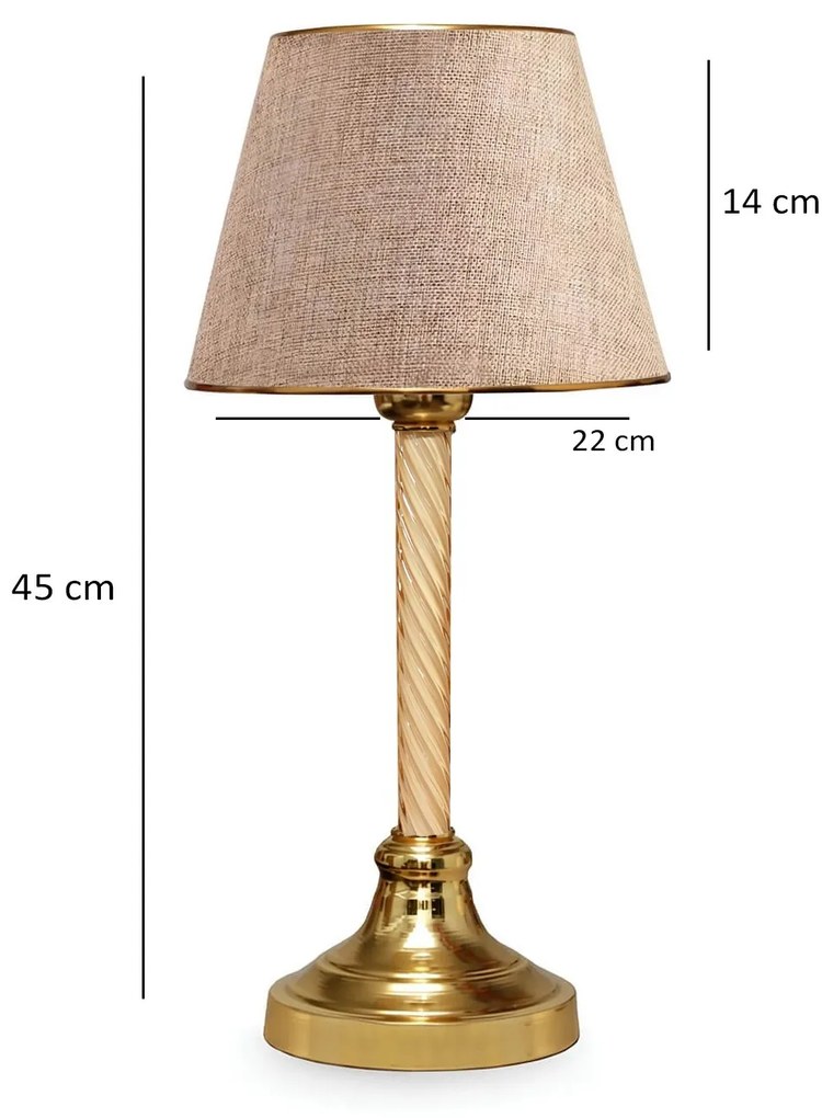 Stolná lampa Denis béžová/zlatá II