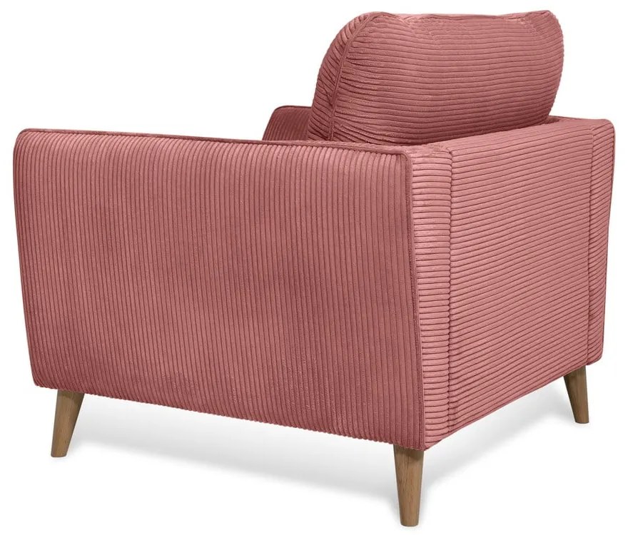 Ružové menčestrové kreslo Paris – Scandic