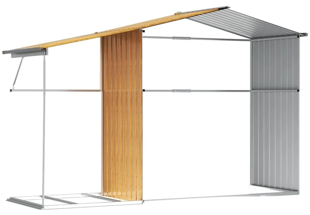 Záhradná kôlňa svetlohnedé 277x192,5x179 cm pozinkovaná oceľ