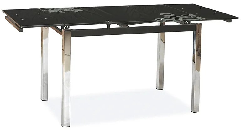 Rozkladací jedálenský stôl 110-170 cm Gerardo (čierna + chrómová) (pre 4 až 6 osôb). Akcia -13%. Vlastná spoľahlivá doprava až k Vám domov. 1050184