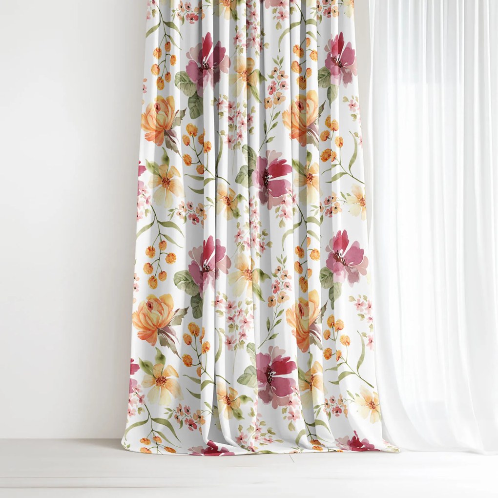 Goldea dekoračný záves - kvety ibišteka 140x150 cm