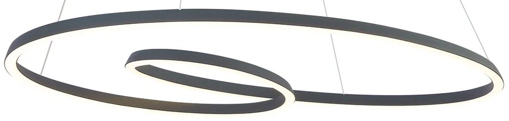 Škandinávske závesné svietidlo čierne 110 cm vrátane LED 3-stupňové stmievateľné - Circuit