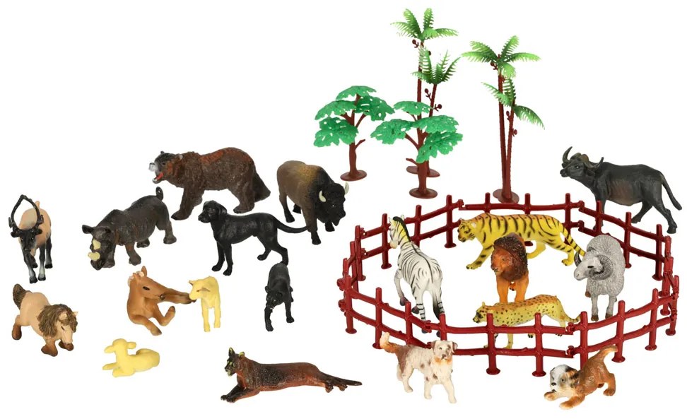 KIK Figurky zvířat v zoo sada 31 el.