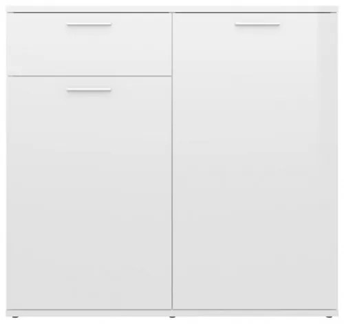 vidaXL Komoda lesklá biela 80x36x75 cm drevotrieska-