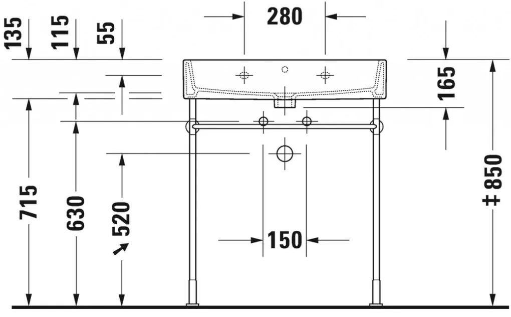 Duravit Vero Air - Umývadlo do nábytku 700x470 mm, s prepadom, biela 2350700000