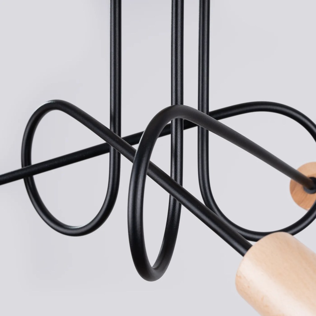 Stropné svietidlo Ember 3, drevené telo svietidla, b