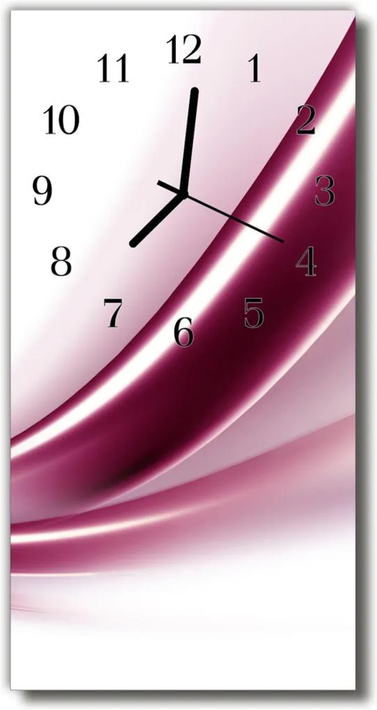 Nástenné hodiny vertikálne  Umelecká abstrakcie ružová grafika