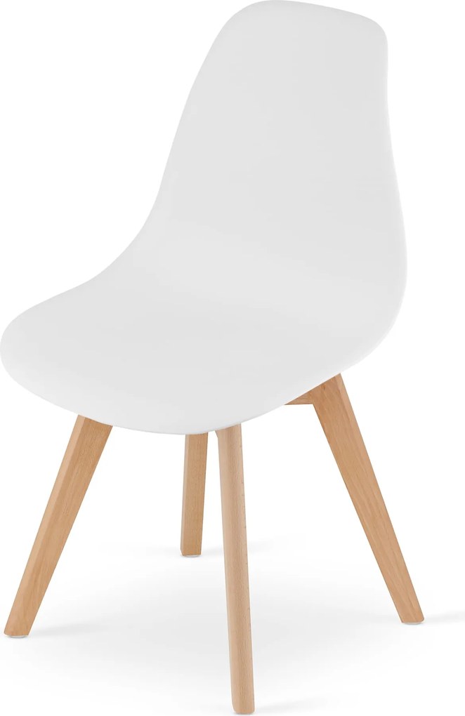 Jedálenský set 1 + 4, stôl RAMOD 100x60 cm biely/dekor dub + biela stolička KITO