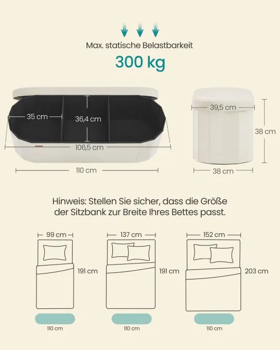 Taburetka s vekom LSF297LH01 krémová