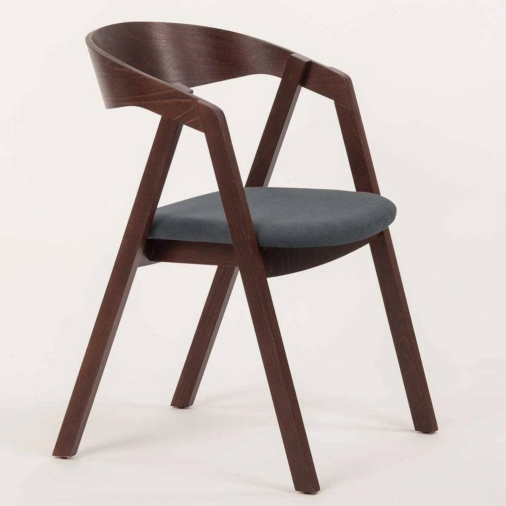 Stima stolička GURU buk s čalúneným sedákom Vyberte odtieň ->: Čierna, Vyberte látku ->: LUX Cappuccino 24