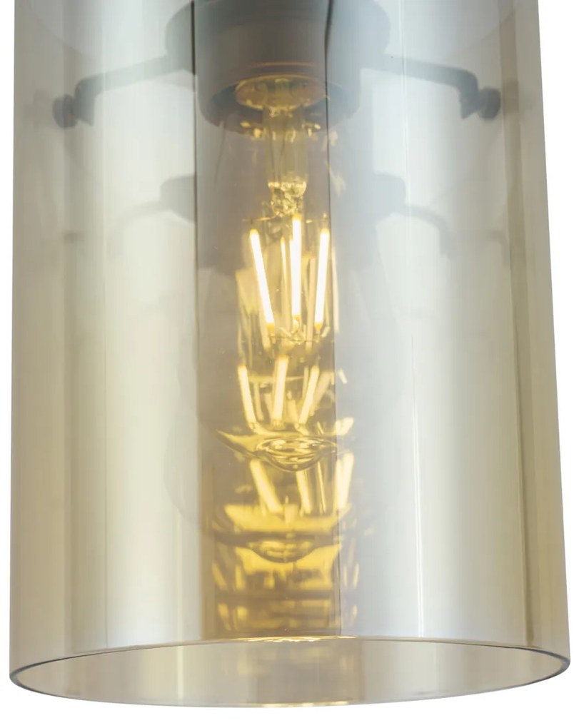 Moderný reflektor tmavý bronz s jantárovým sklom pre koľajnicový systém 1-fázový - Iconic Dome