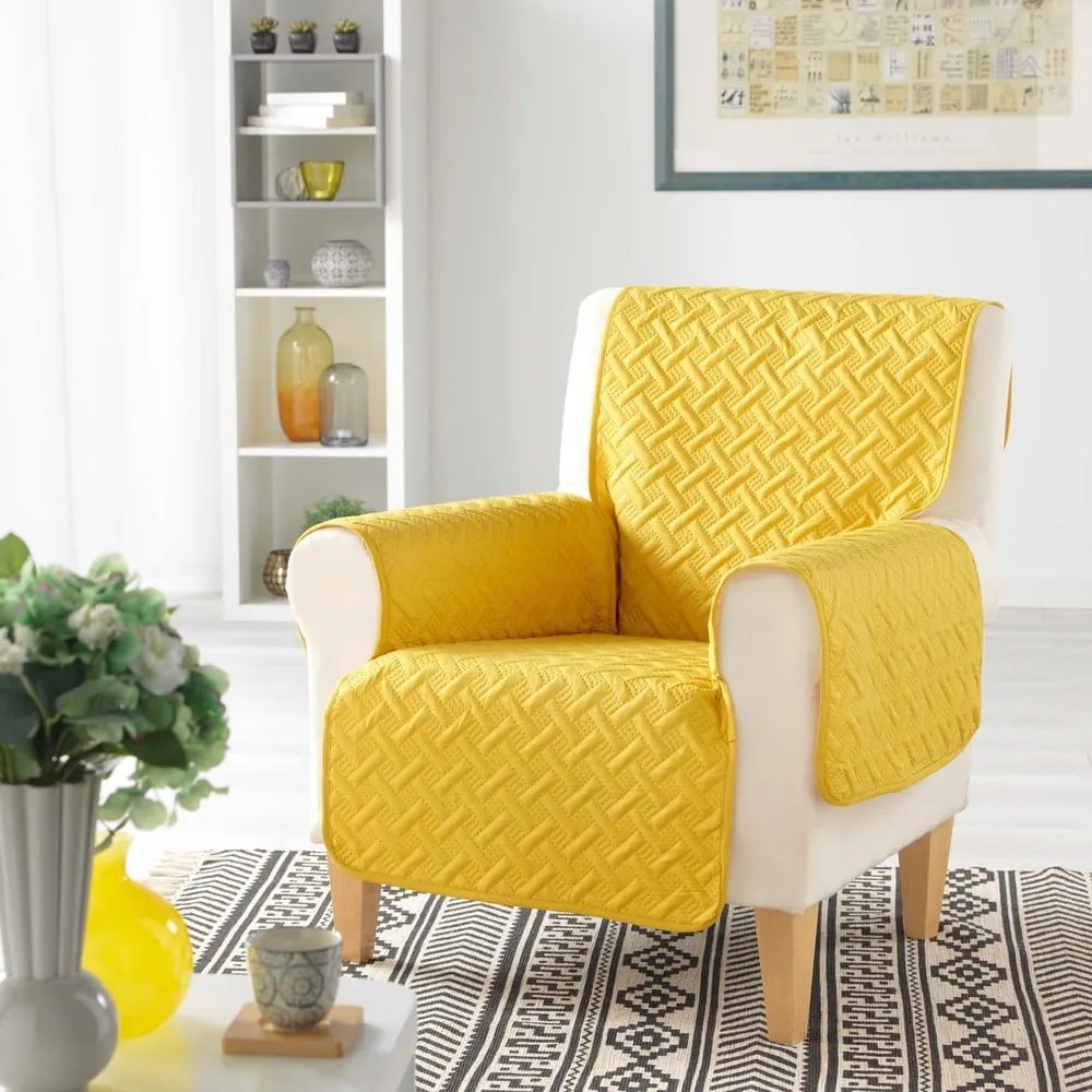 Žltý ochranný poťah na kreslo 165 cm Lounge – douceur d'intérieur