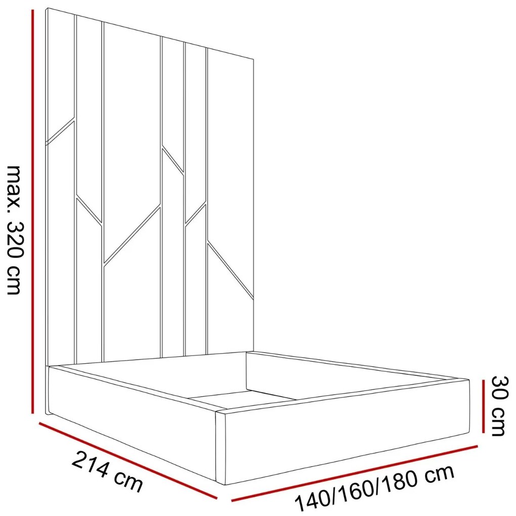 MANŽELSKÁ ČALÚNENÁ POSTEĽ NATHALIE 160x200 PANELOVÉ ČELO JASMINE 22