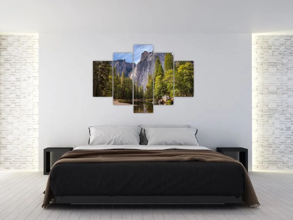 Obraz - Pod Yosemite skalou (150x105 cm)