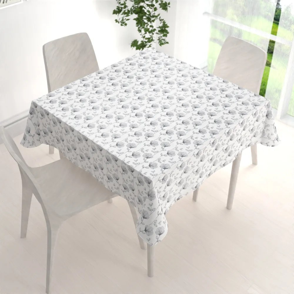 Biante Bavlnený štvorcový obrus Sandra SA-264 Tmavo sivé poľné kvety 70x70 cm