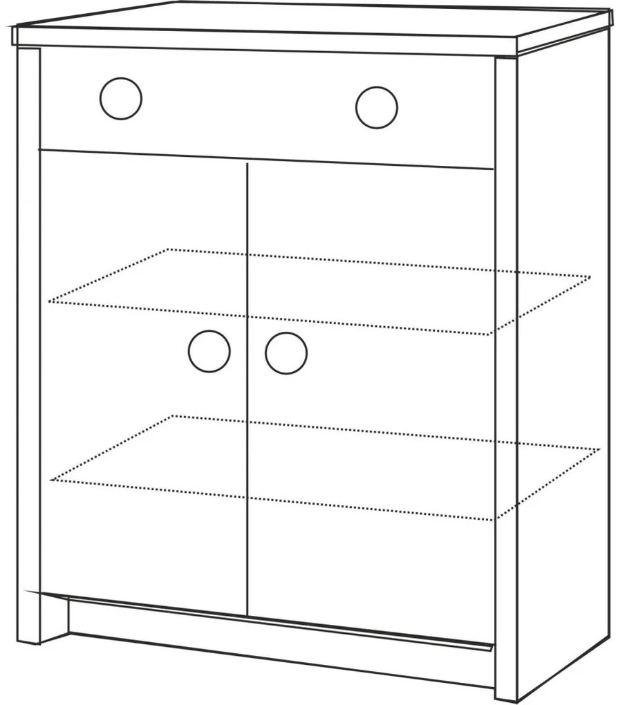 IDEA nábytok Komoda s dvierkami 824 lakovaná