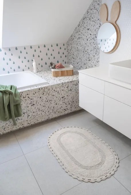 Kúpeľňový koberček béžový ovál