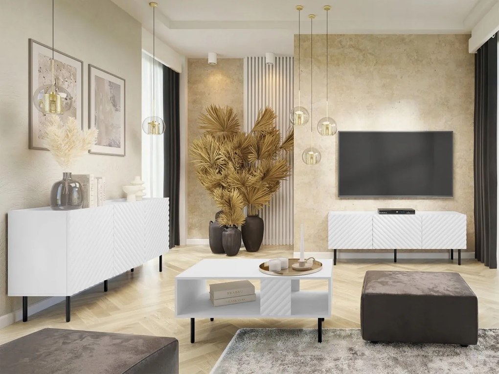 Súprava nábytku do obývačky Grotzi I (biela čierna)