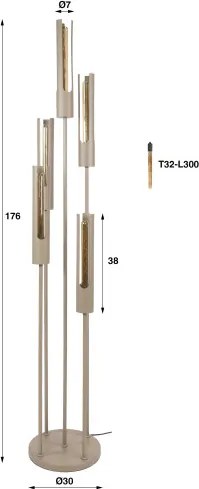 Stojaca lampa 72-00A Tube 5L - Komfort-nábytok