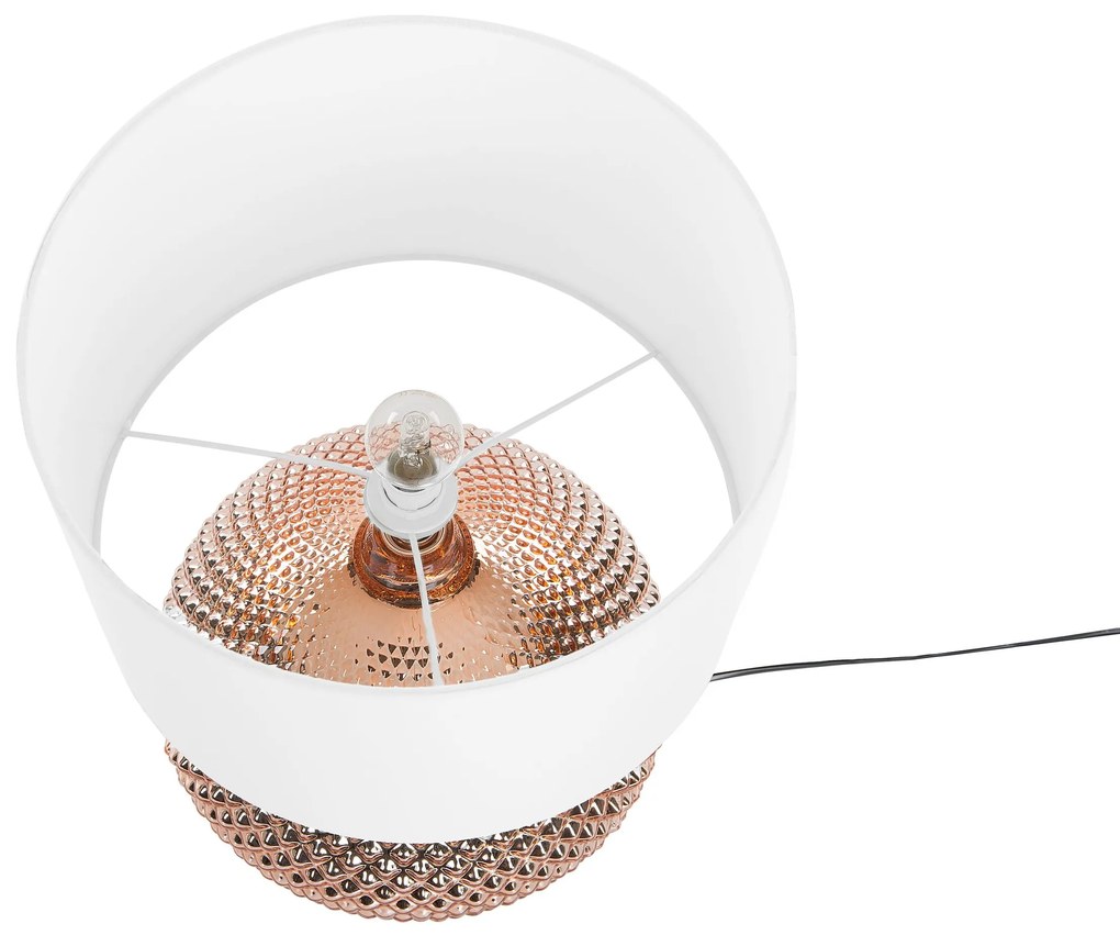 Sklenená medená stolná lampa MADON Beliani
