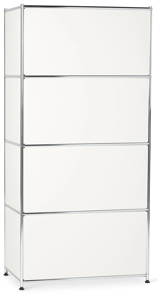 Kovová vysoká skrinka »CN3« so 4 výklopnými priehradkami, biela