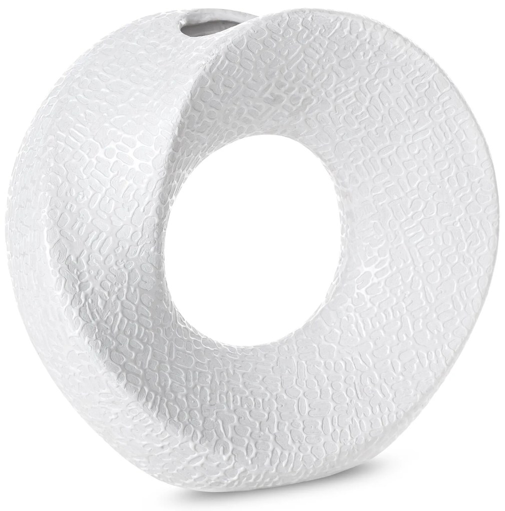 KERAMICKÁ VÁZA RISO 23X9X22 CM BIELA