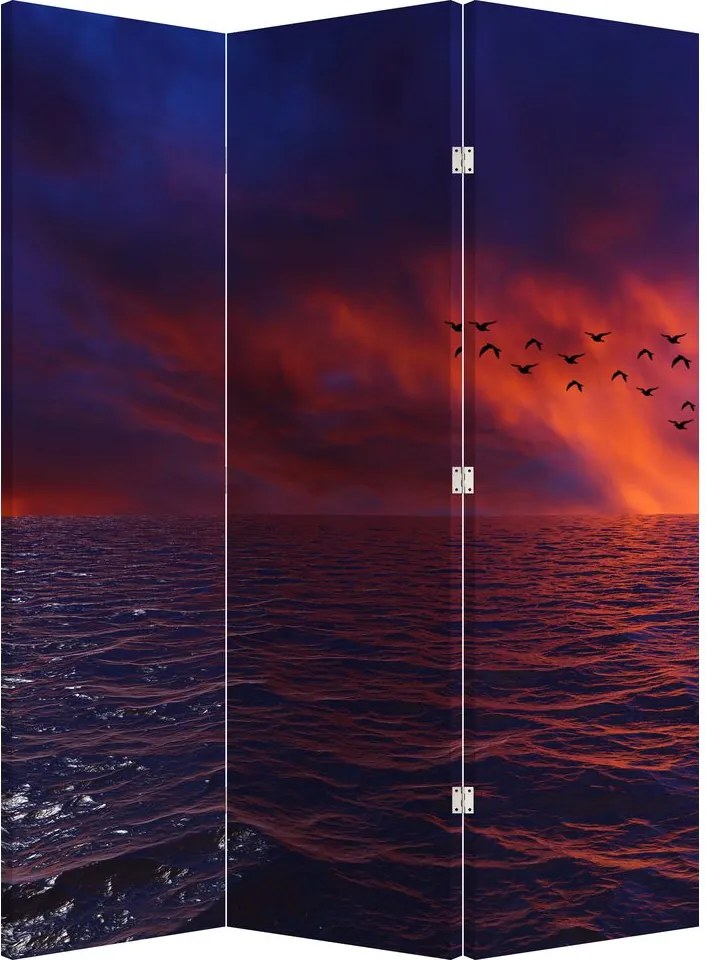 Paraván - More s vtákmi (126x170 cm)