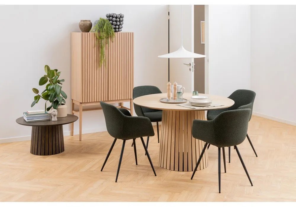 Jedálenský stôl so svetlou dubovou dýhou Actona Christo, ø 75 cm