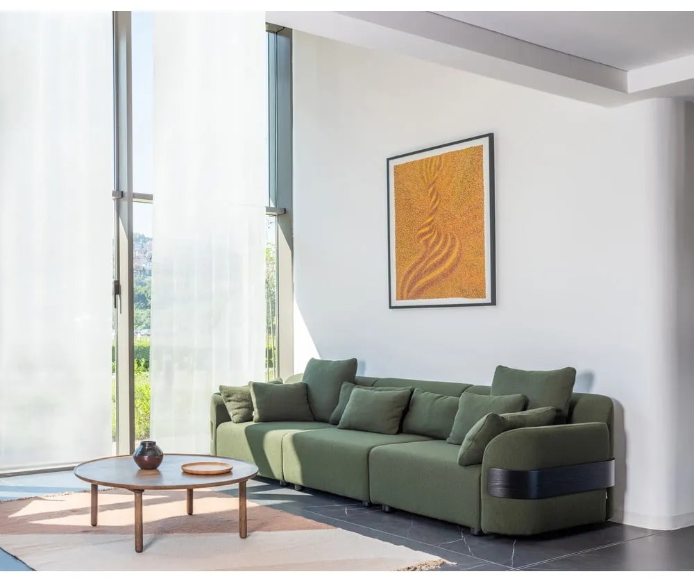 Hnedý okrúhly konferenčný stolík z dubového dreva ø 100 cm Mu – Gazzda