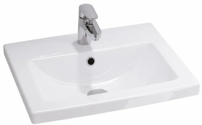 Cersanit Lara Como 50, závesná skrinka 50x40cm + keramické umývadlo, biela lesklá, S801-146-DSM