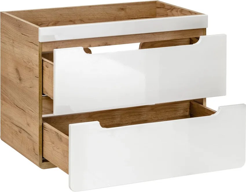 Zostava kúpeľňového nábytku BÁRA 60 cm s nástenným zrkadlom vr. zápustného keramického umývadla