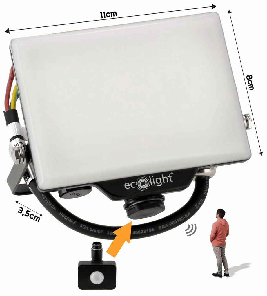 ECOLIGHT LED reflektor 20W 2v1 - neutrálna biela