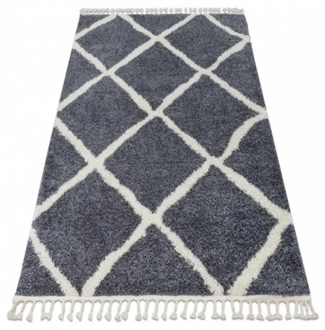 Kusový koberec Shaggy  Cross šedý 120x170cm