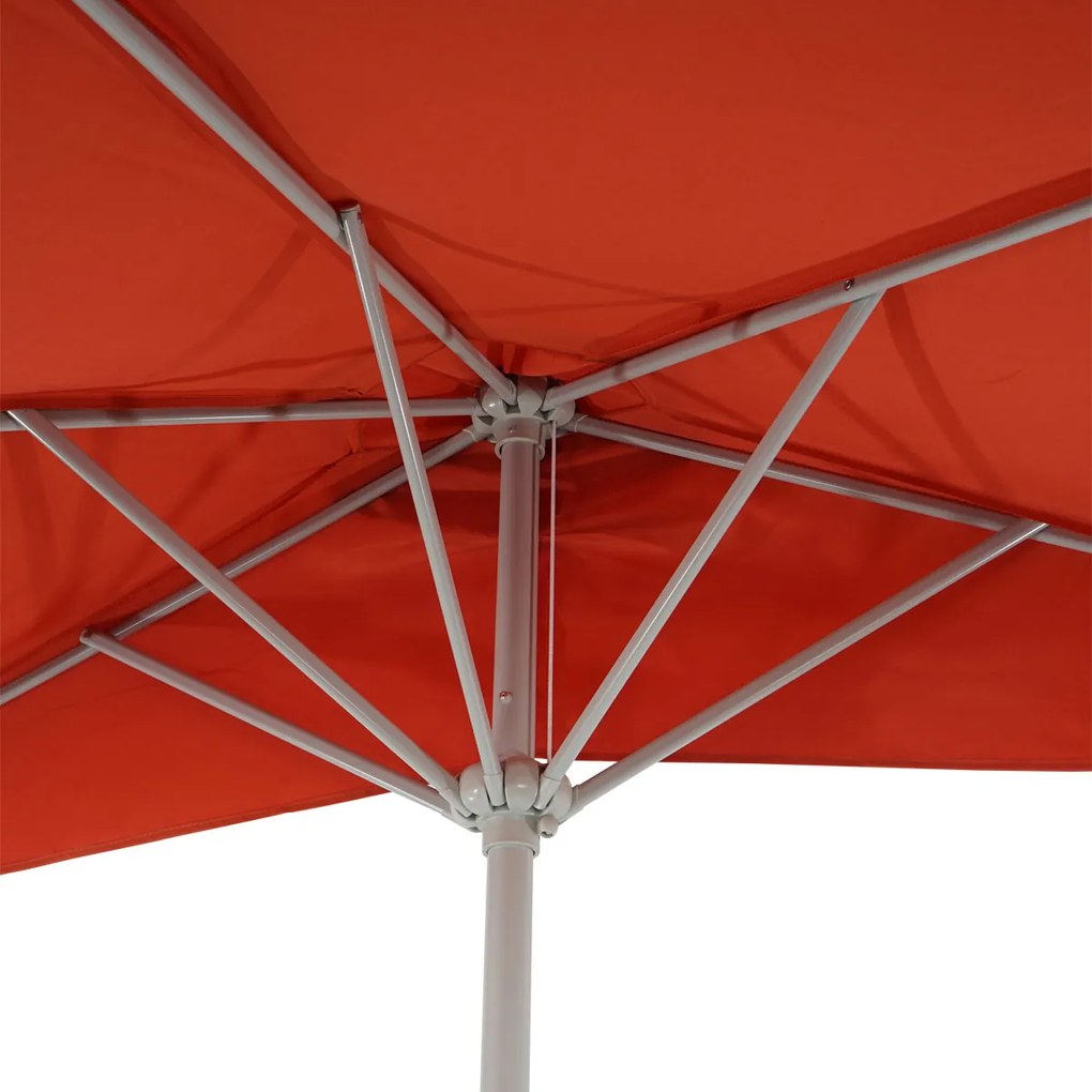 Slnečník polkruh Parla - polyester/hliník - 300cm terakota bez podstavca