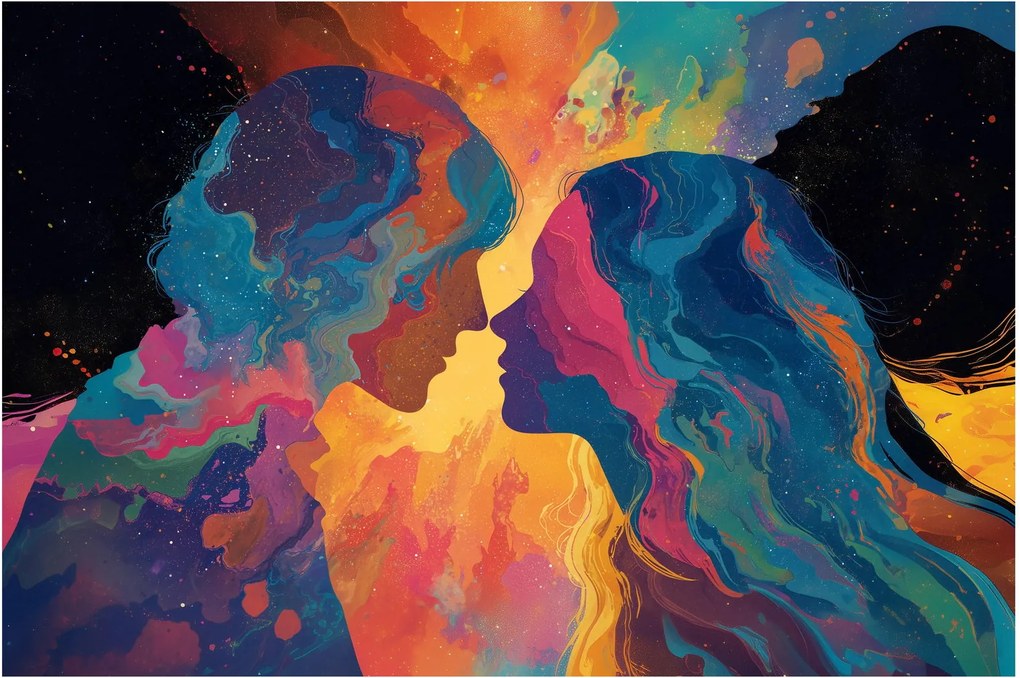 Obraz - Vesmírna láska (90x60 cm)