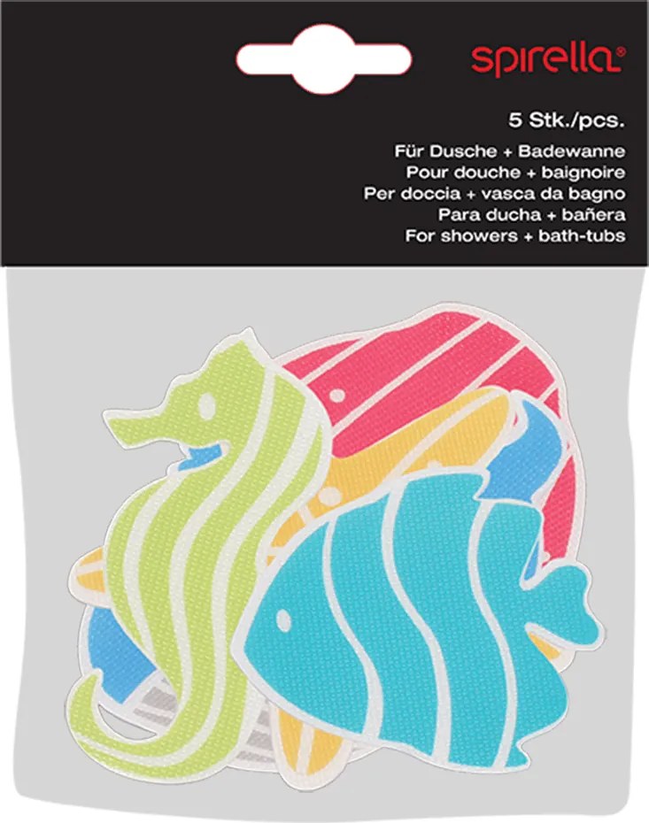Detské protišmykové podložky v súprave 5 ks do vane 12x12 cm Waterworld – Spirella