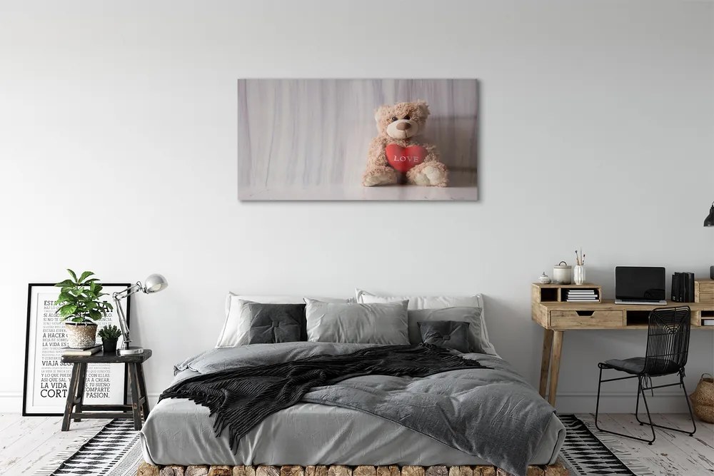 Obraz plexi Srdce medvedík 125x50 cm