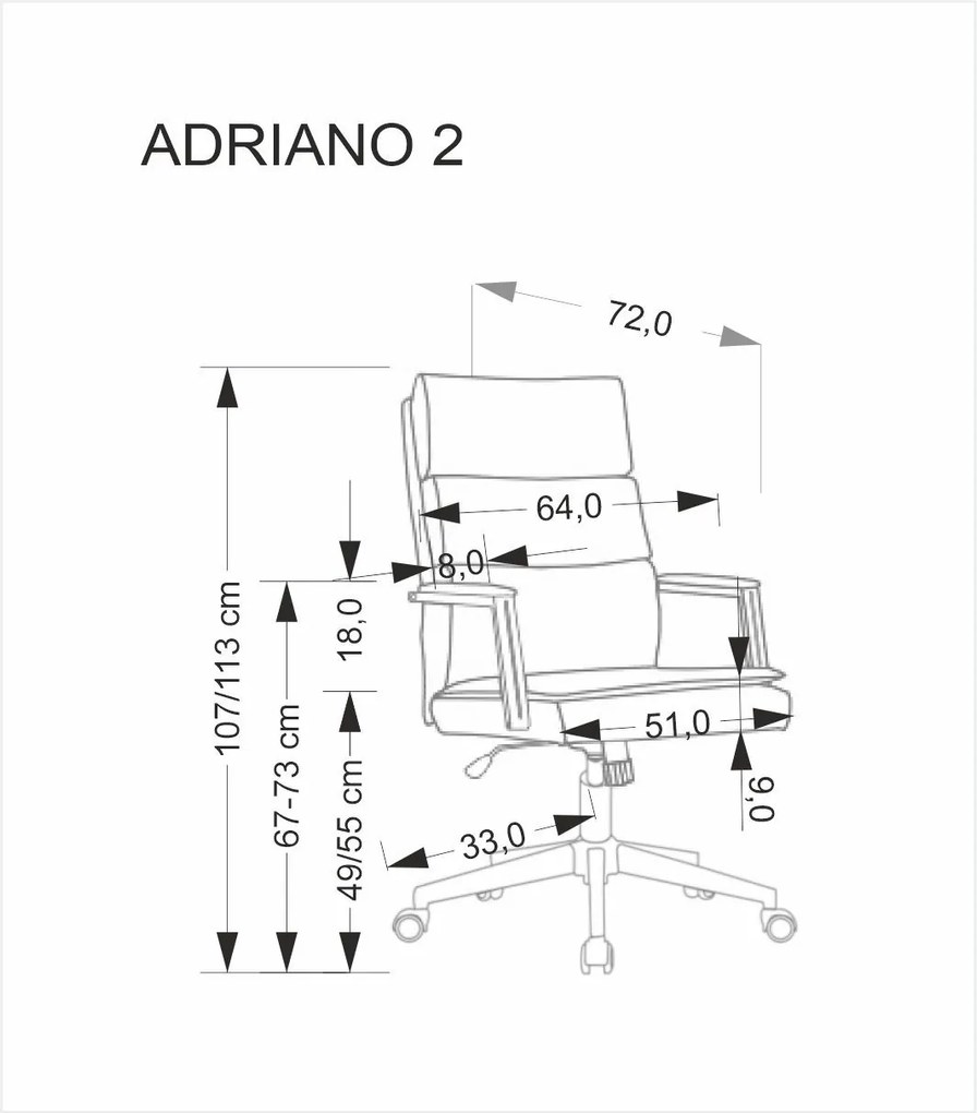 Otočné kancelárske kreslo Adriano 2 eko koža čierne