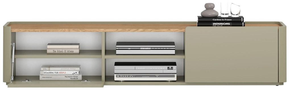 TV stolík Elivo 170 cm so zásuvkou - eukalyptus / dub baltic dune