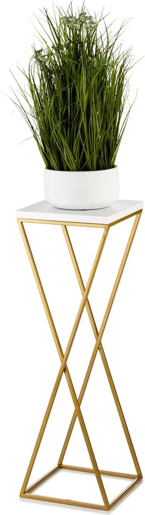 STOJAN NA KVETINÁČ LOFT6 70X24X24 CM ZLATÁ/BIELA