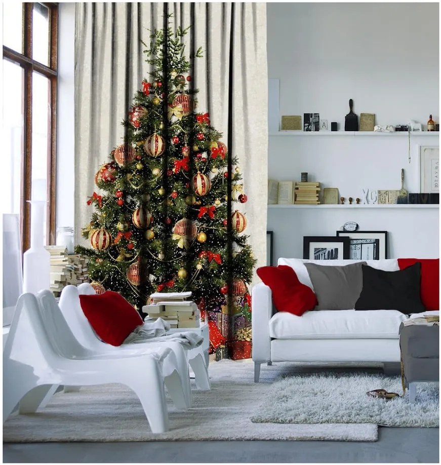 Vianočný záves Christmas Tree, 140 x 260 cm